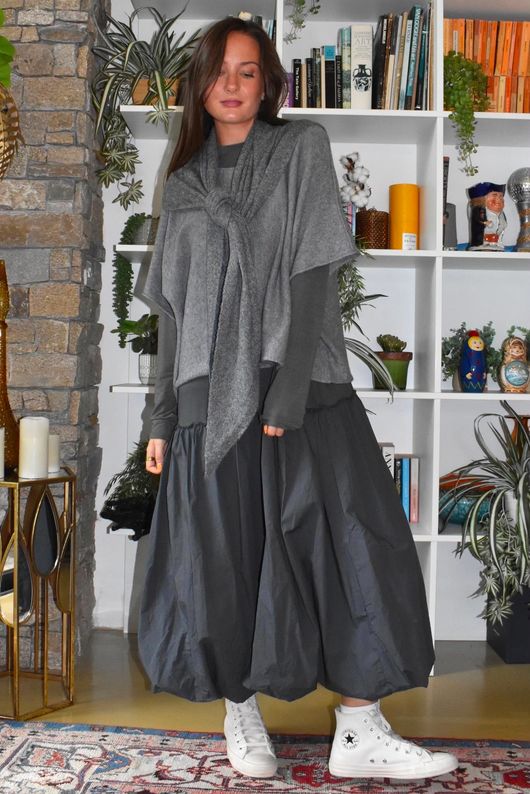 Paloma Tela Bubble Dress Charcoal