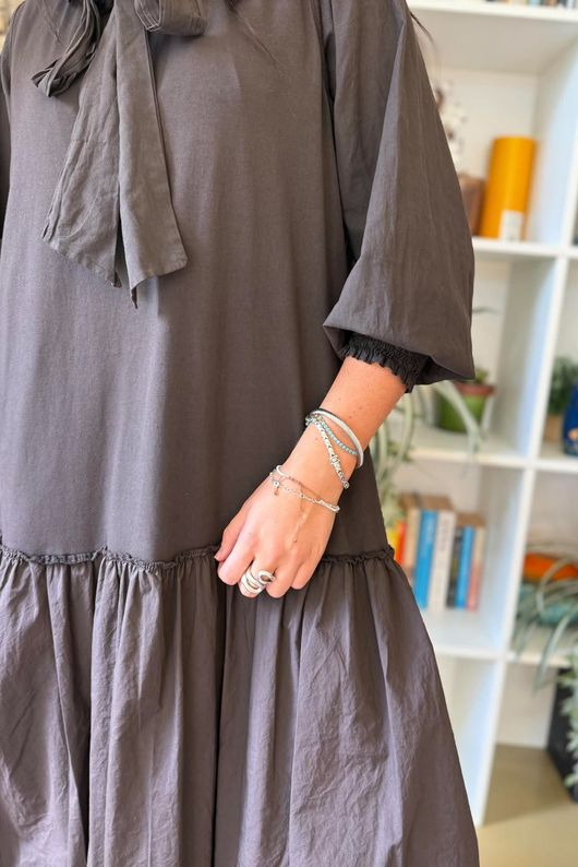 Paloma Tela Bubble Dress Coffee Bean