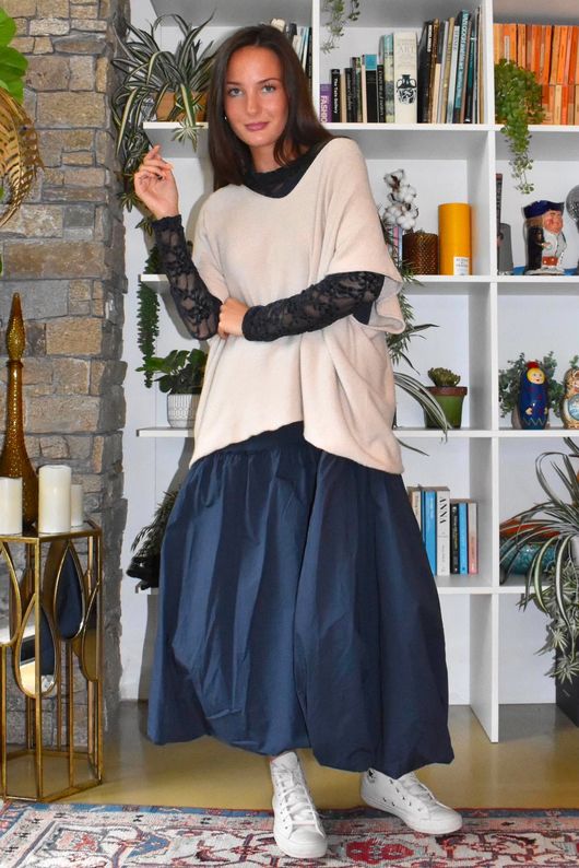 Paloma Tela Bubble Dress Navy
