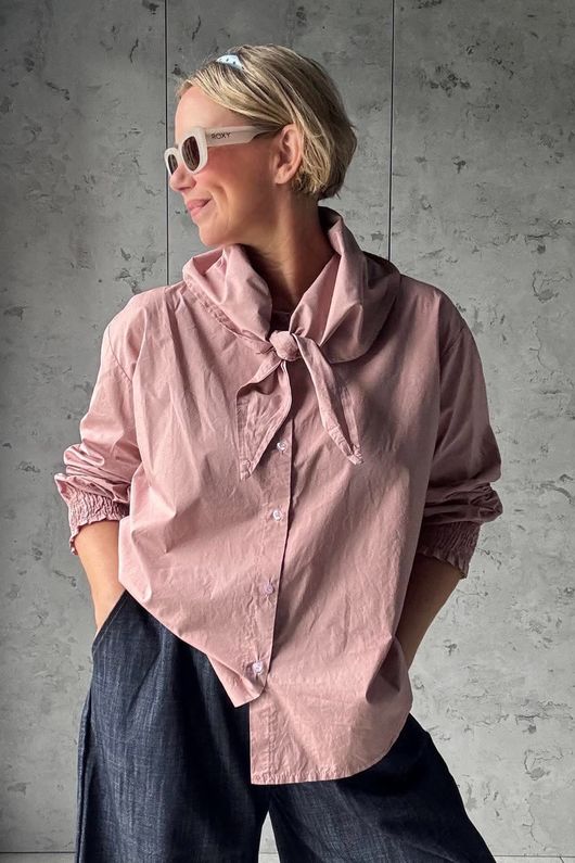 Paloma Tela Neckerchief Blouse Antique Rose