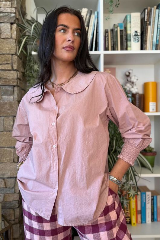Paloma Tela Peter Pan Blouse Antique Rose