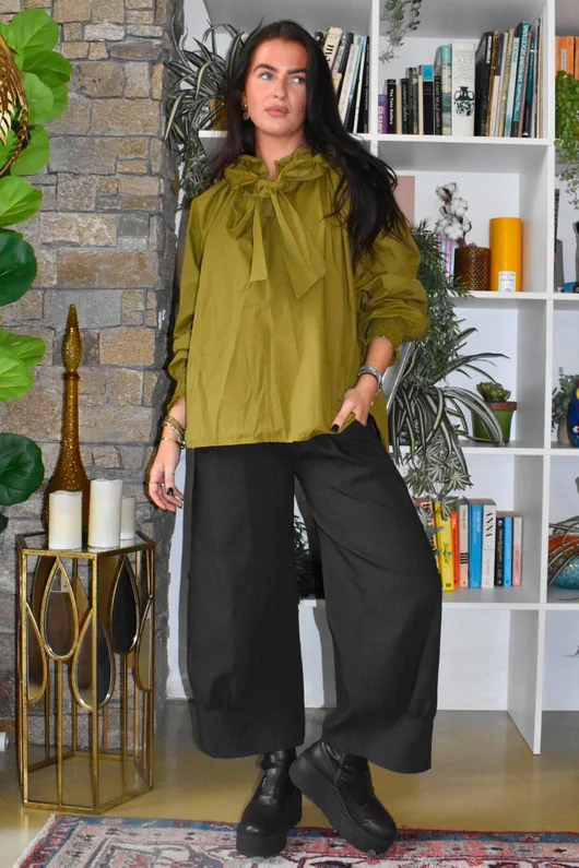 Paloma Tela Poet Blouse Mucky Olive 