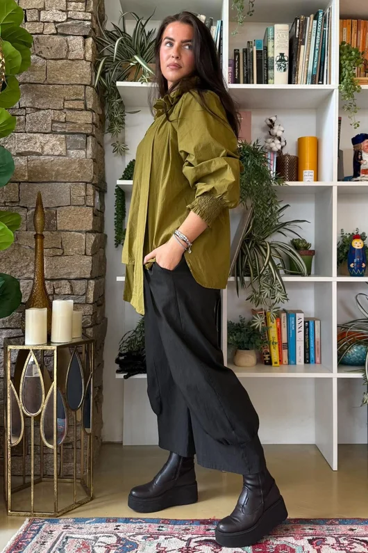 Paloma Tela Poet Blouse Mucky Olive 