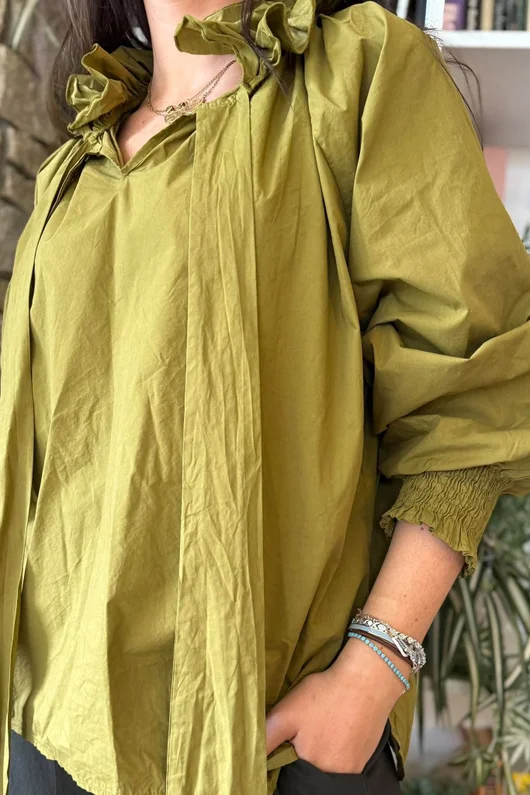 Paloma Tela Poet Blouse Mucky Olive 