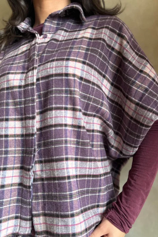 Patrick Plaid Brushed Cotton Blouse Fig