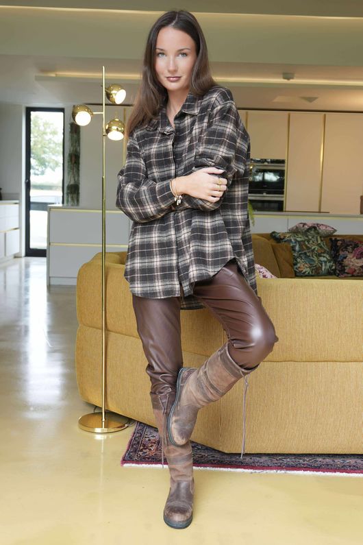 Patrick Plaid Brushed Cotton Shirt Chocolate