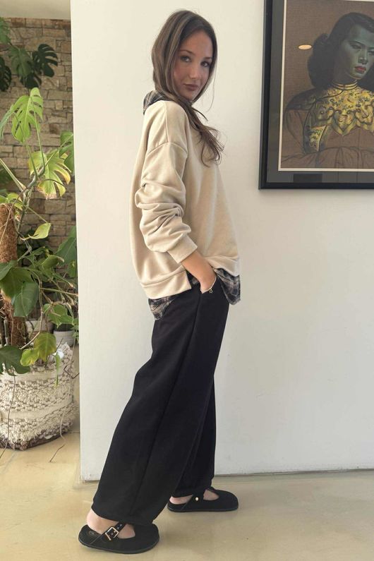 Patrick Plaid Lazy Layer Sweatshirt Stone /14 