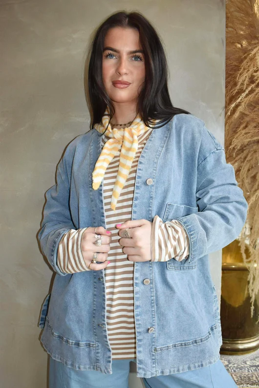  Perfect Breton V Long Sleeve Top Camel /5=
