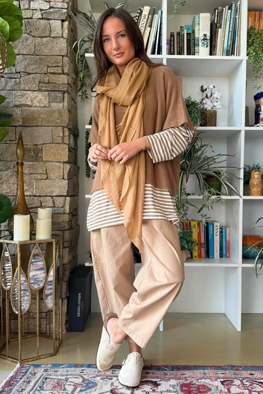  Perfect Breton V Long Sleeve Top Camel /18