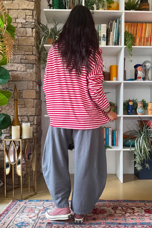 Perfect Breton V Long Sleeve Top Rouge 