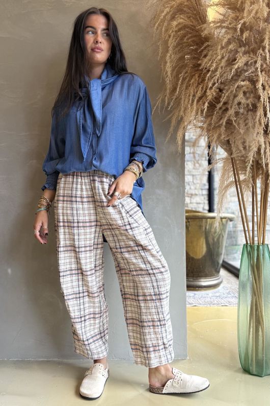 Perfect Chambray Denim Neckerchief Blouse Dark - 