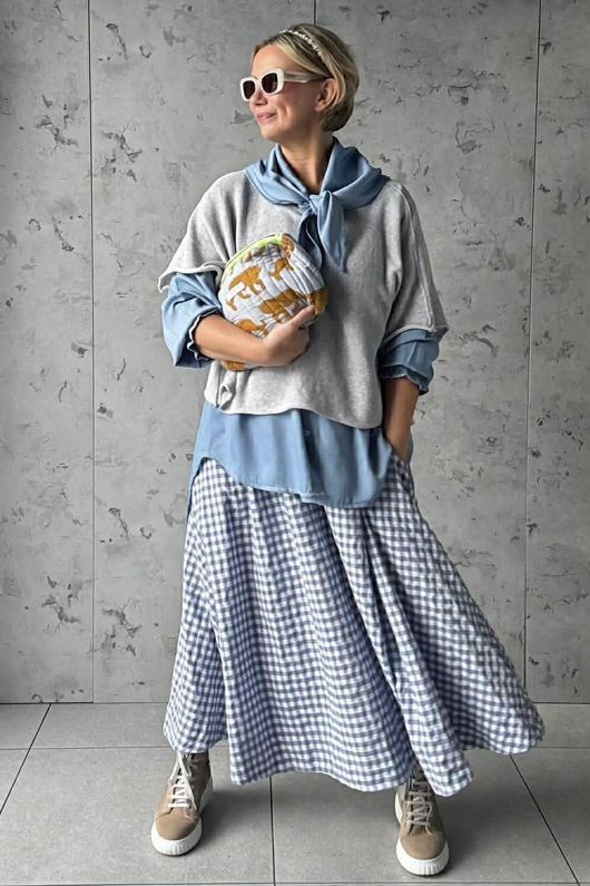 Perfect Chambray Denim Neckerchief Blouse Light 