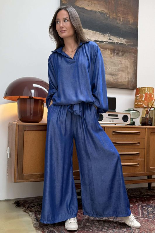 Perfect Chambray Palazzo Pant Mid /37=