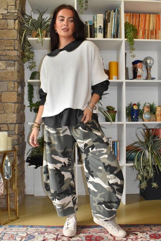 Perfect Denim Peter Pan Blouse Black