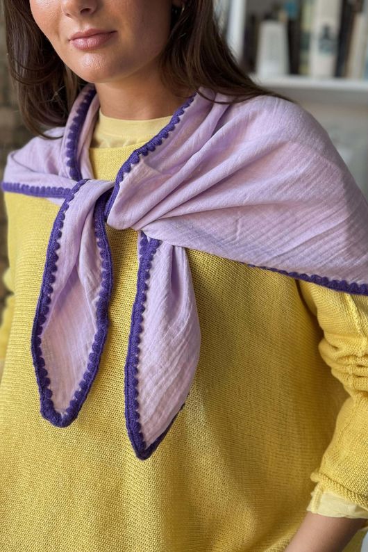 Pia Whipstitch Neckerchief Amethyst & Purple /20=