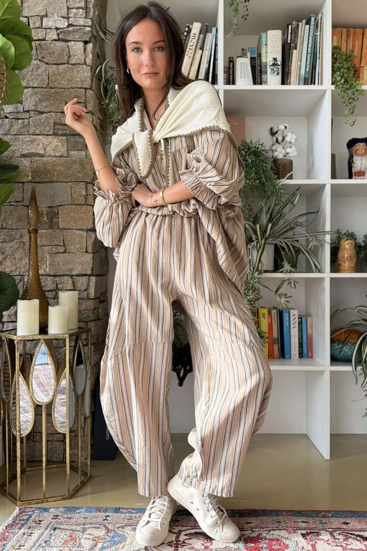 Pia Whipstitch Neckerchief Vanilla & Mocha /20=