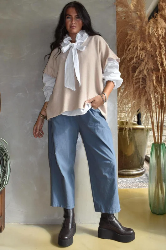 Plain Bennie Magic 7/8 Dart Barrel Pant Denim