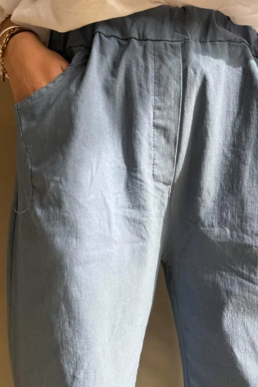 Plain Bennie Magic 7/8 Dart Barrel Pant Denim