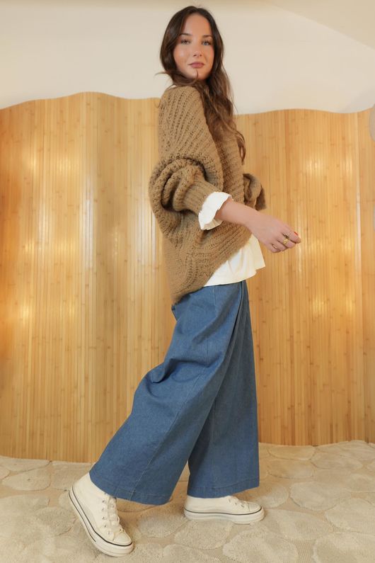 Polly Tie Front Cardigan Camel /6=