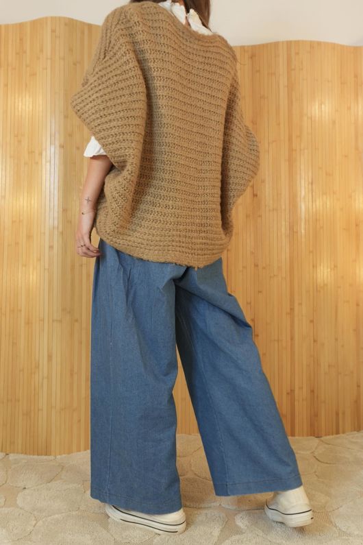 Polly Tie Front Cardigan Camel /6=