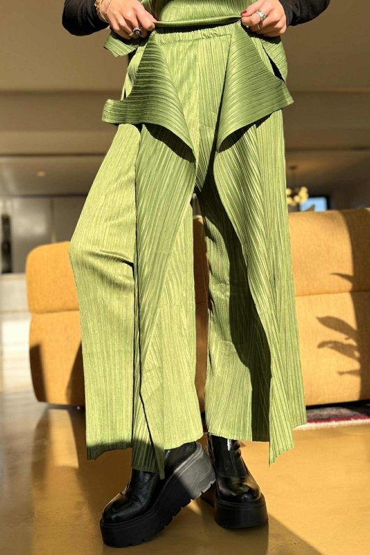 Presley Pleats Top & Pant Set Olive /30=