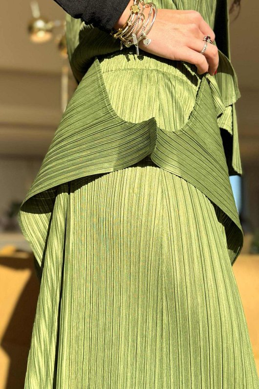 Presley Pleats Top & Pant Set Olive /30=