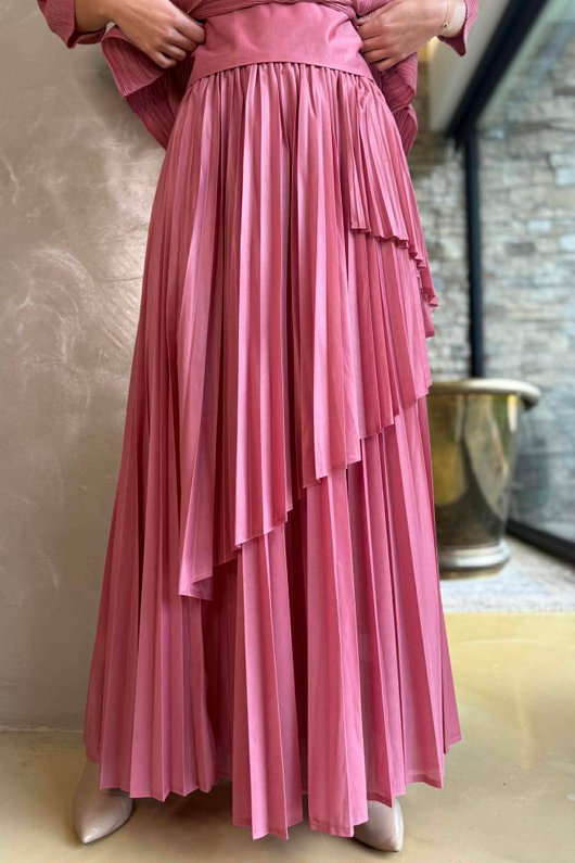 Presley Pleats Top & Skirt Set Dusky Rose /30/30=