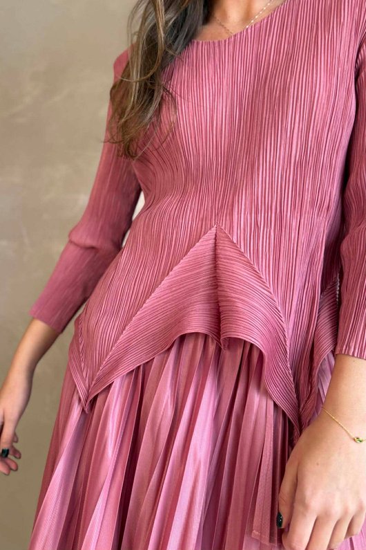 Presley Pleats Top & Skirt Set Dusky Rose /30/30=