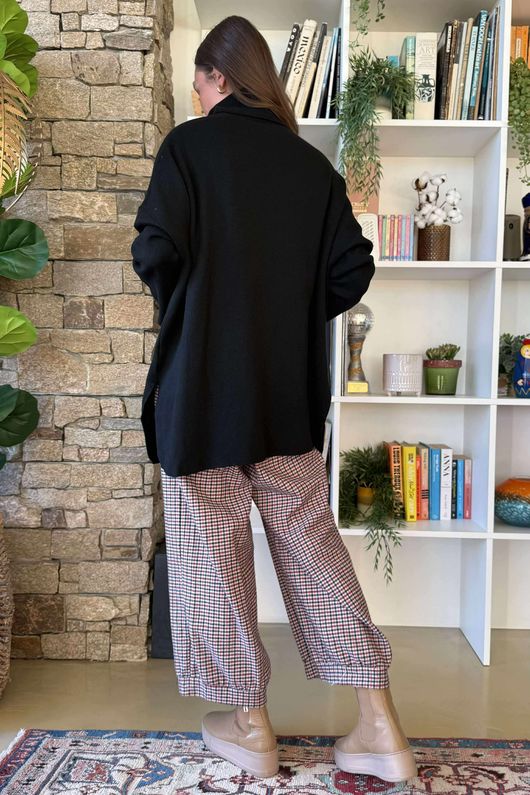 Purdy Roll Neck Luxury Blanket Knit Black