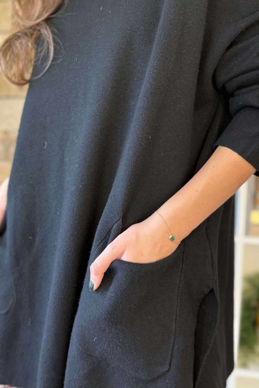 Purdy Roll Neck Luxury Blanket Knit Black