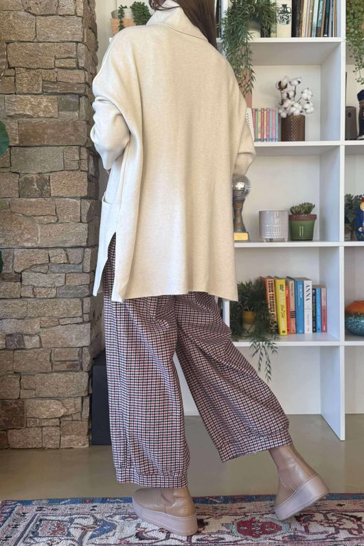 Purdy Roll Neck Luxury Blanket Knit Stone