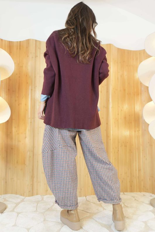 Purdy V Neck Luxury Blanket Knit Burgundy