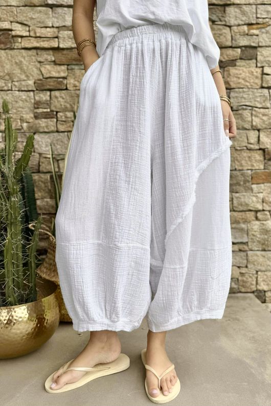 Pure Cotton Santos Driftwood Bloom Pant White /20 *Pre order due 1wk