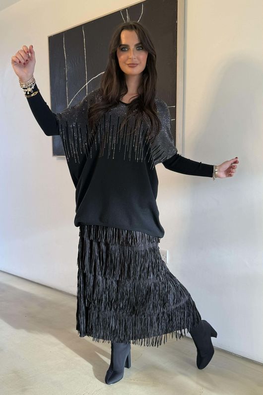 Raining Crystals Knit Black /23