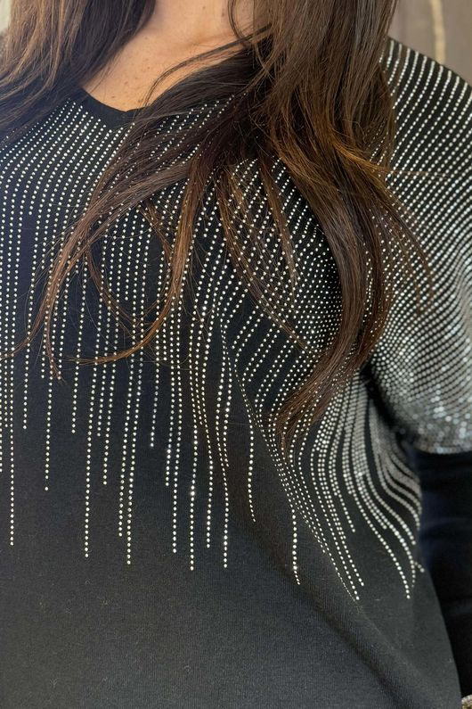 Raining Crystals Knit Black