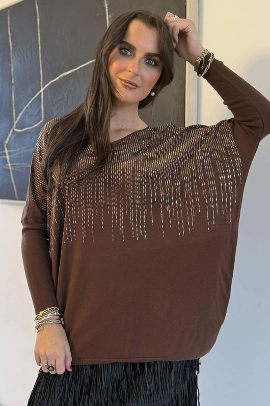 Raining Crystals Knit Chocolate