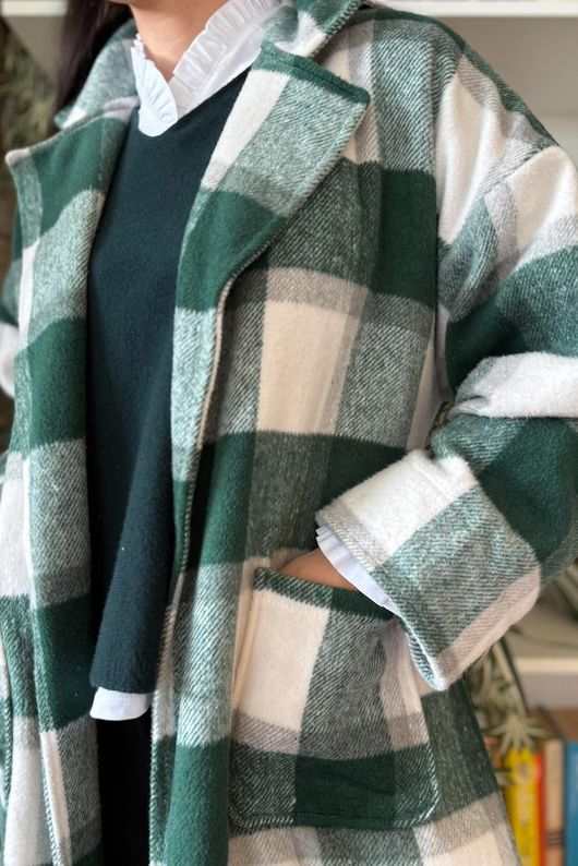 Ralphie Plaid Belted Blanket Coat Heritage Green?