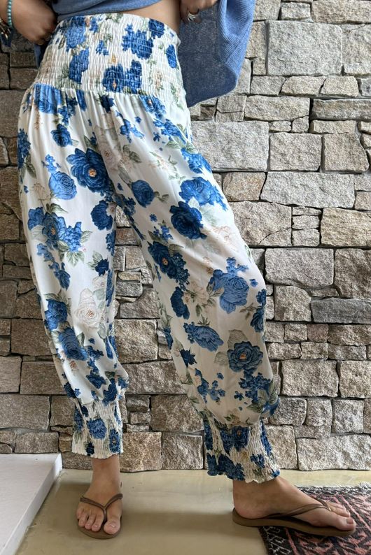 Ren Cabbage Rose Bloomer Pant Cottage Blue