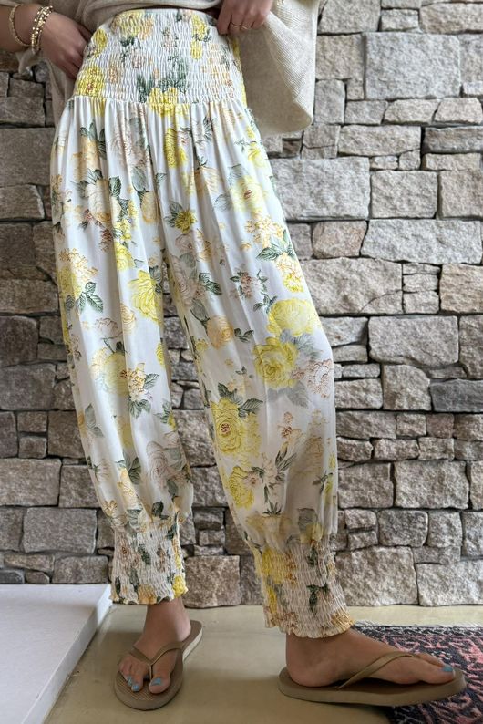 Ren Cabbage Rose Bloomer Pant Morning Sun