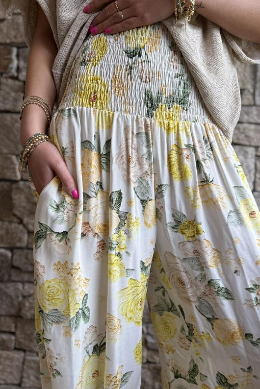 Ren Cabbage Rose Bloomer Pant Morning Sun