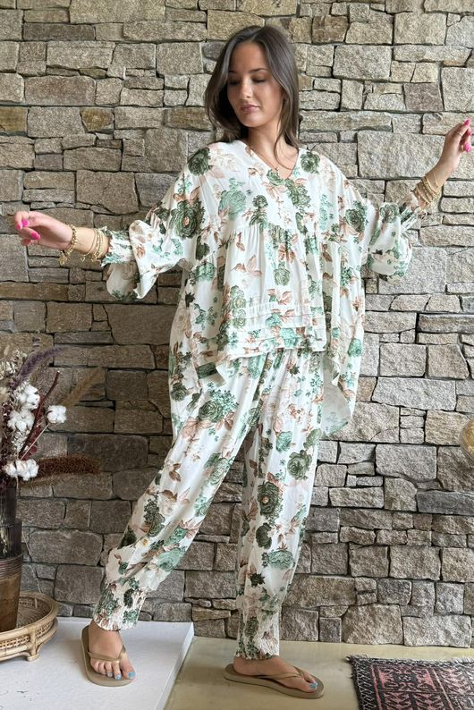 Ren Cabbage Rose Bloomer Pant Moss