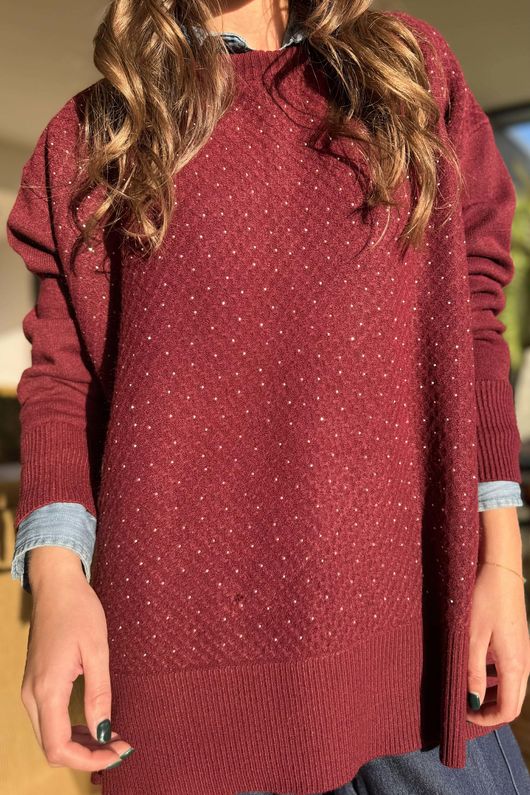 Renee Sparkle Knit Burgundy