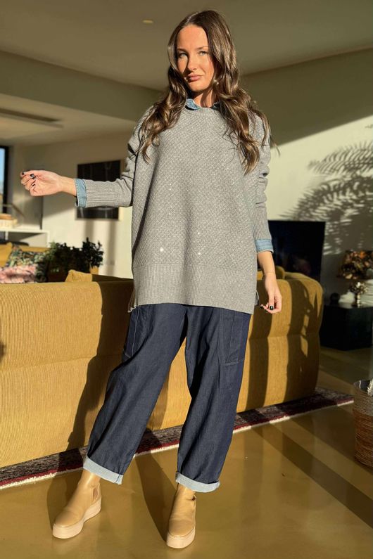 Renee Sparkle Knit Grey