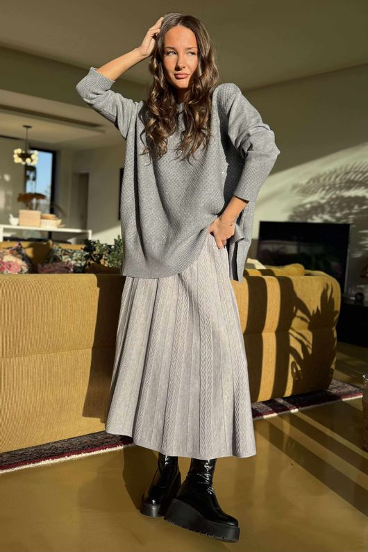 Renee Sparkle Knit Grey