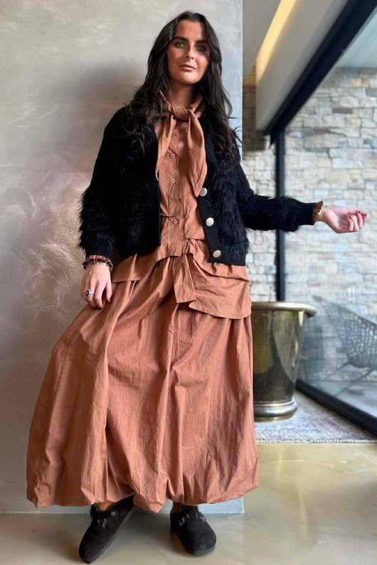 Rhona Shaggy Cardigan Black /15=