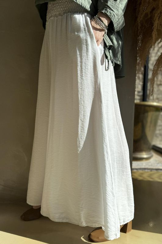 Riviera Palazzo Pant White