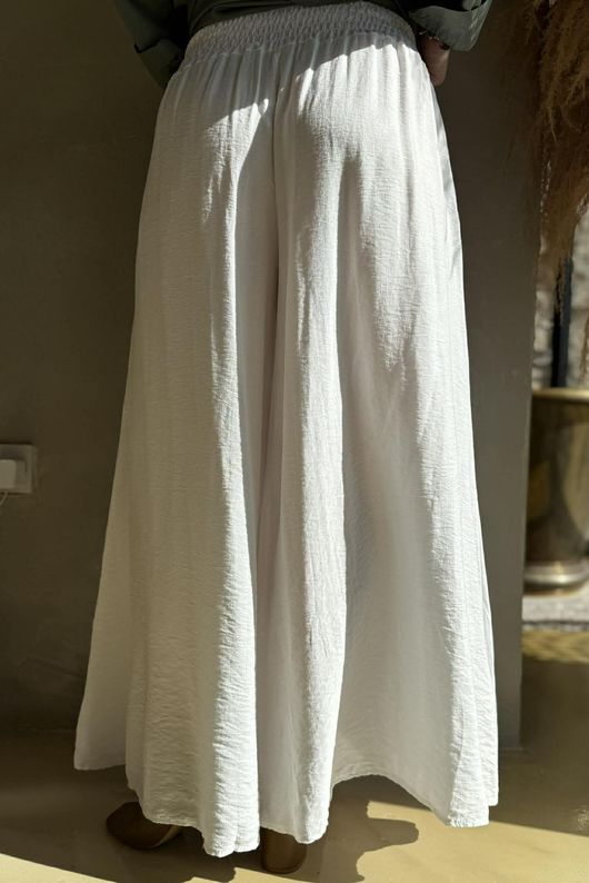 Riviera Palazzo Pant White