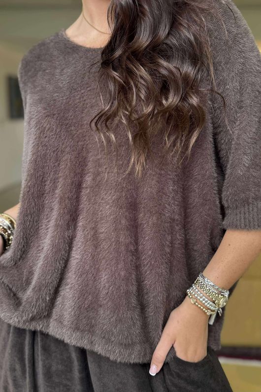 Rupert Relaxed Knit Top Chocolate