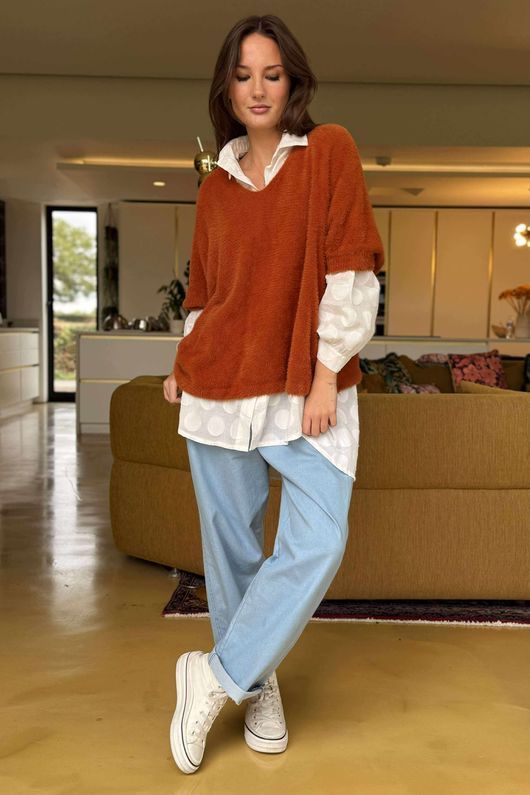 Rupert Relaxed Knit Top Rust