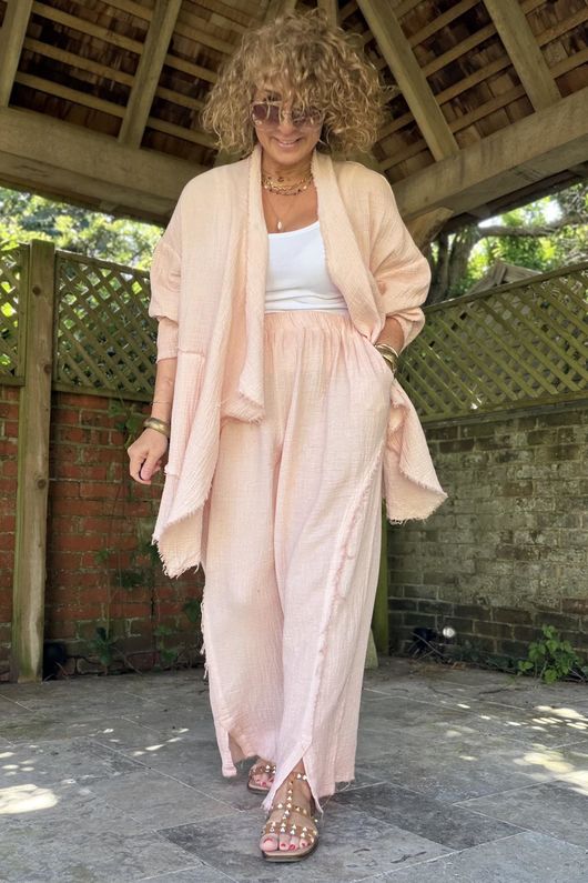 Rustic Nature Bubble Cotton Waterfall Jacket Washed Peachy Nude